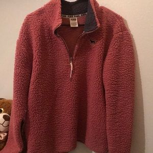 Pink brand fuzzy jacket Clearance